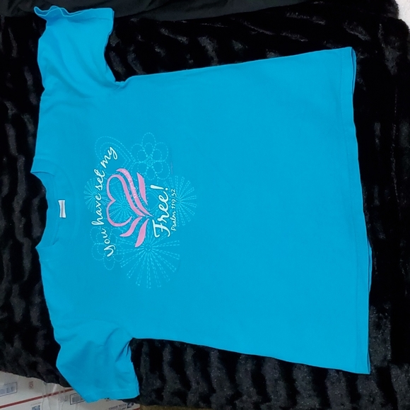 WOMEN of FAITH Turquoise Short-Sleeve T-Shirt-Psalm 119:32-Sparkle-EC-Sz S - Picture 6 of 16